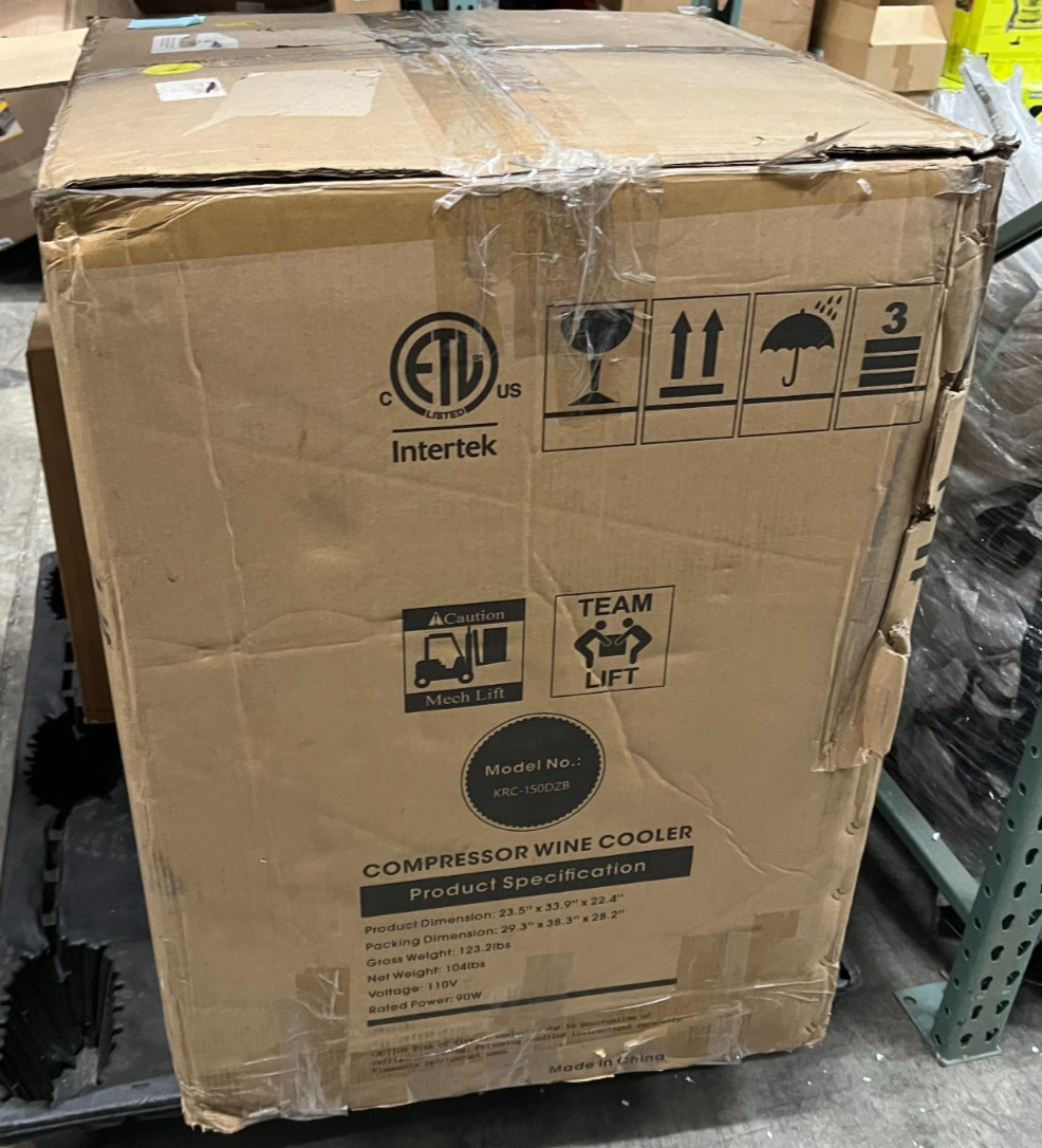 Kalamera 24 inch Wine Cooler, 37 Bottle, Stainless Steel KRC-150DZB