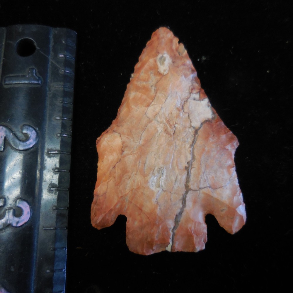 LARGE RED AFTON POINT--CLASSIC FORM AND FLAKING #JE