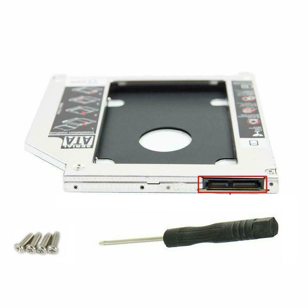 9.5mm Universal For SATA 2nd HDD SSD Hard Drive Caddy CD/DVD-ROM Optical Bay New
