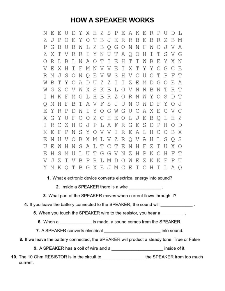 5th Grade- Lesson Plan #Exp05 "HOW A SPEAKER WORKS" Science-Electronics