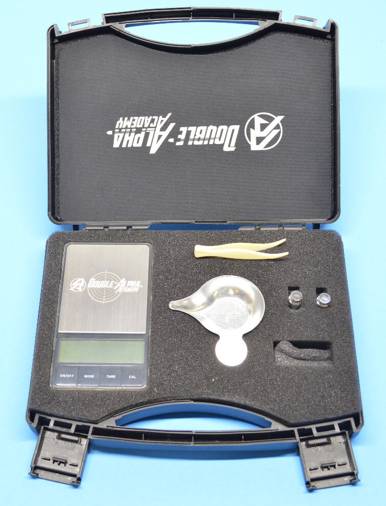 Double Alpha 300 Grian Cap, .05 Grain Digital Precision Reloading Scale & Box