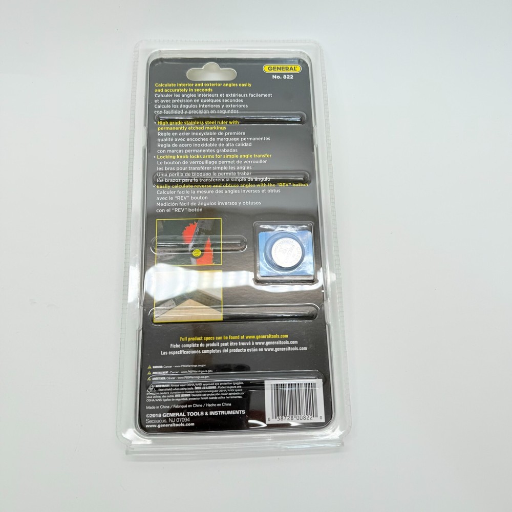 2 PACK GENERAL TOOLS 822 Digital Angle Finder 5" Size LCD NEW!