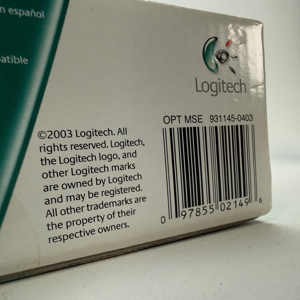 Logitech Optical 3 Button Mouse PC Mac 931145-0403 Vintage Computing NOS
