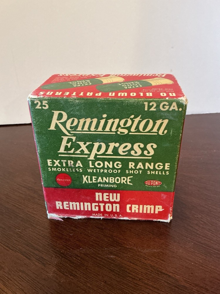 Vintage Remington Express Extra Long Range 12 GA Empty Shotgun Shell Box