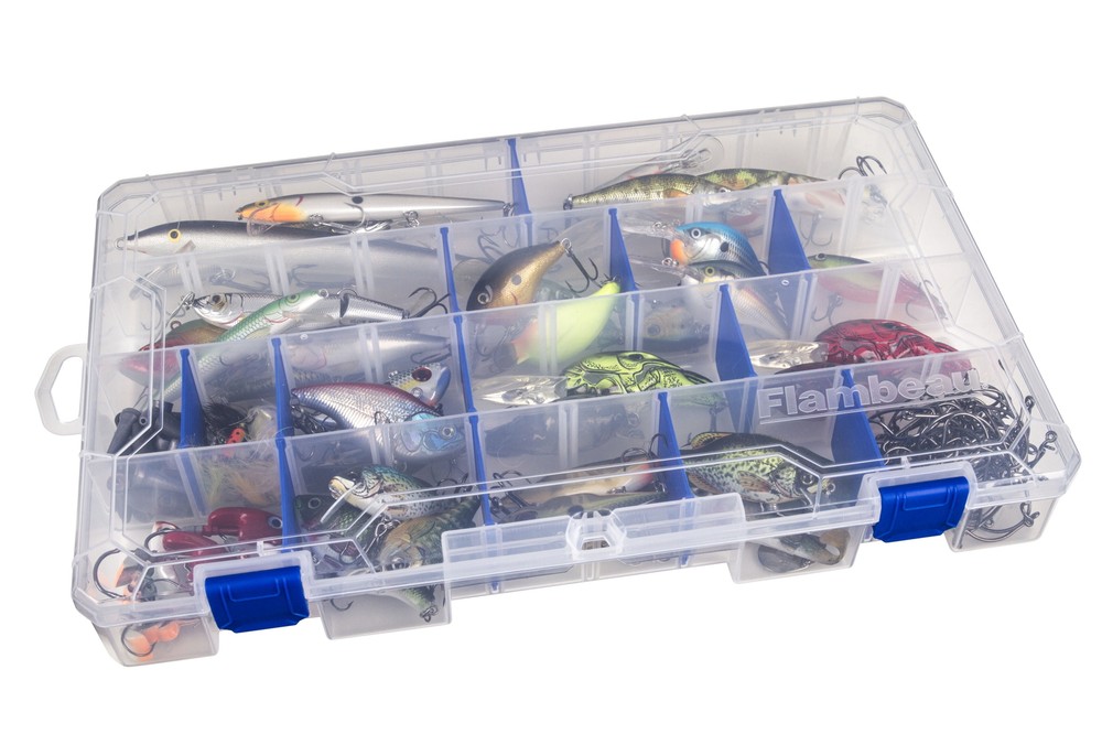 FISHING TACKLE BOX  Large, Clear Plastic