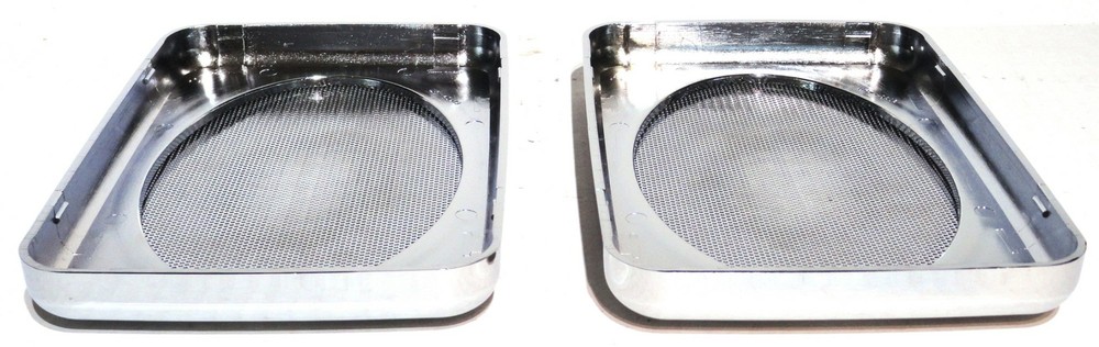 speaker cover set(2) rectangular 7 x 4 7/8 chrome plastic for 379 Peterbilt