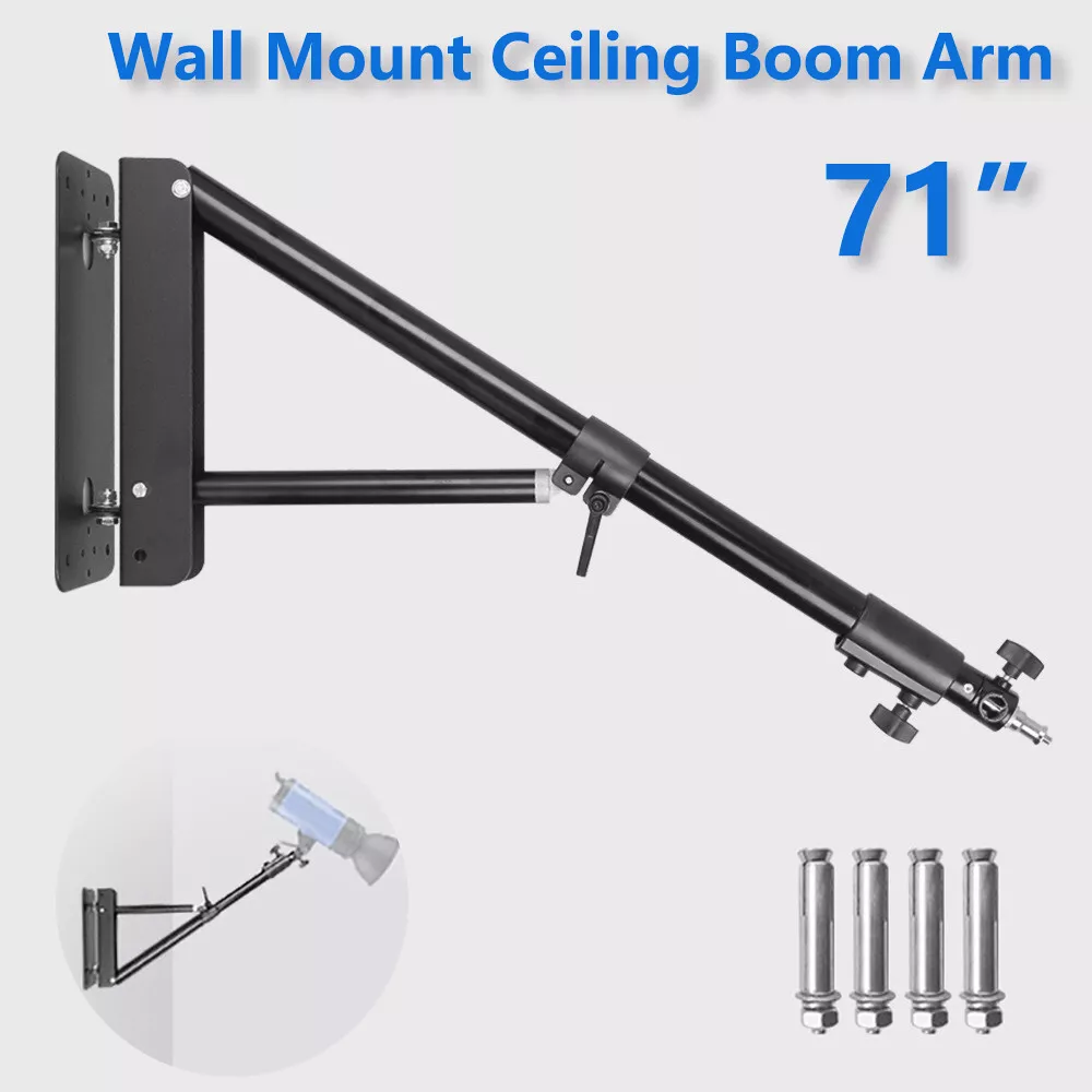 71" Triangle Wall Mount Bracket Boom Arm Stand for Light Umbrella Softbox Studio