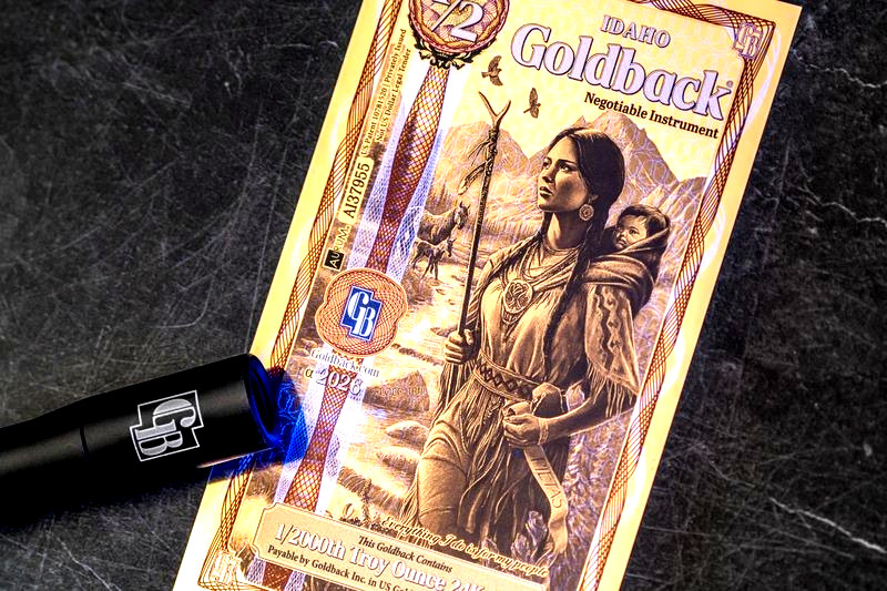 1/2 IDAHO ALPHA GOLDBACK AURUM 24K GOLD NOTE 1/2000 OZ .999 GOLD BU PRE SALE 🔥