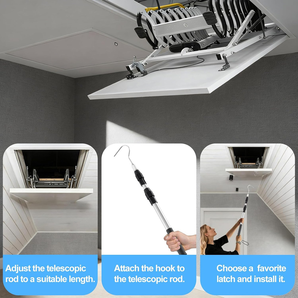 Attic Pull Down Hook, Extendable Attic Pull Rod, Attic Ladder Pull Down Syste...