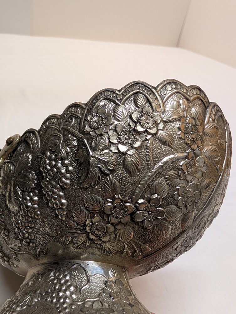 Vintage Daruma Silver Plated Basket/ Bowl/ Candy Dish, Made In Japan