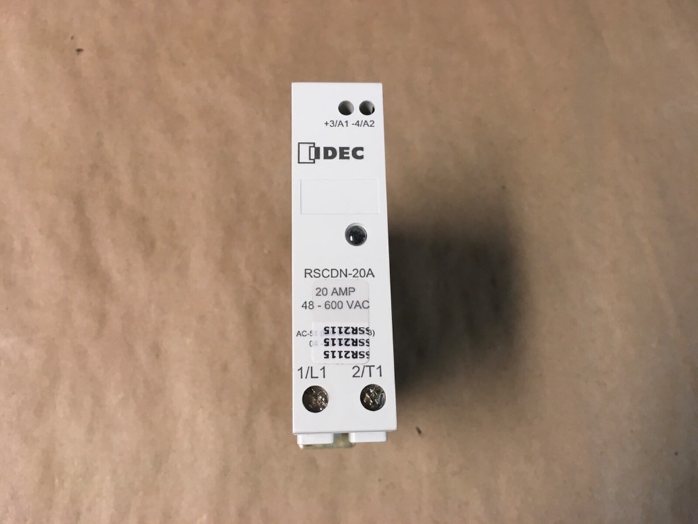 Idec RSCDN-20A Solid State Relay, 4-32VDC Coil - 20A - 48-600 VAC (KB)