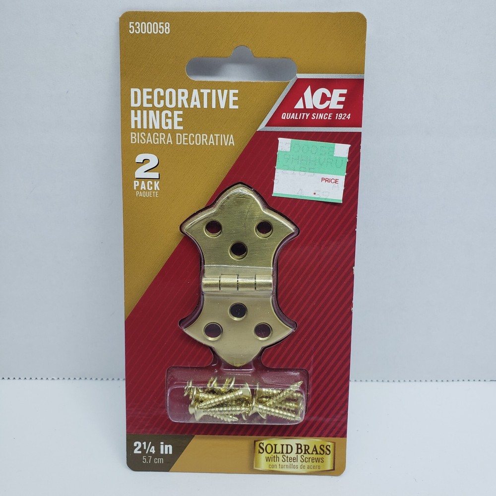 Ace Decorative Hinge SOLID BRASS  2 Pack  2-1/4"  #5300058