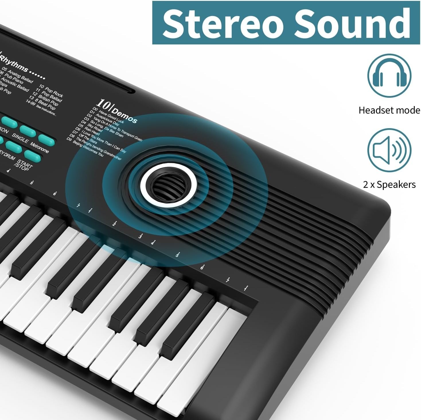 61-Key USB Electronic Digital Piano Keyboard with Stand & Mic