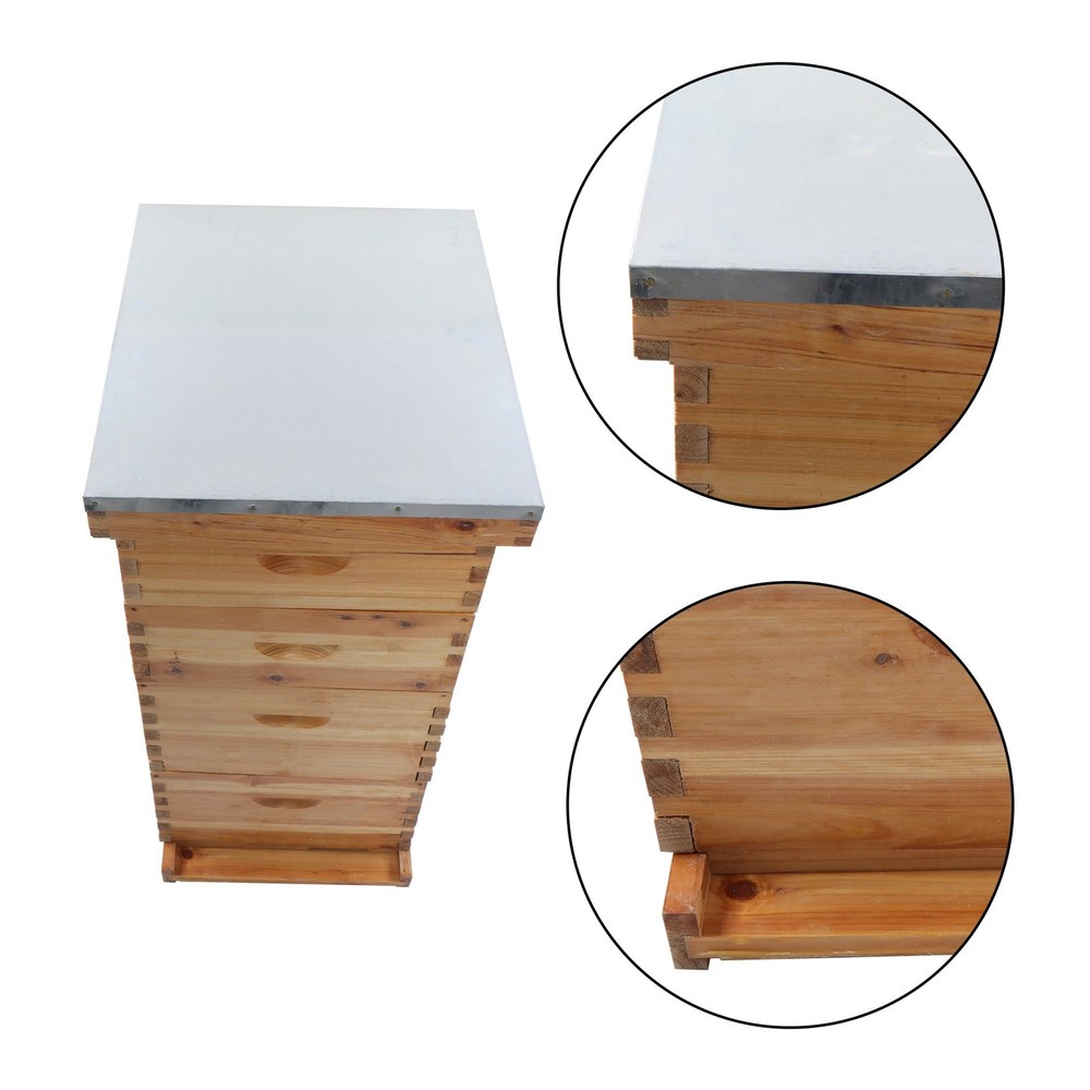 Bee Hive Beeswax Coated Includes Beehive Frames and Foundations 4 Layer 10 Frame