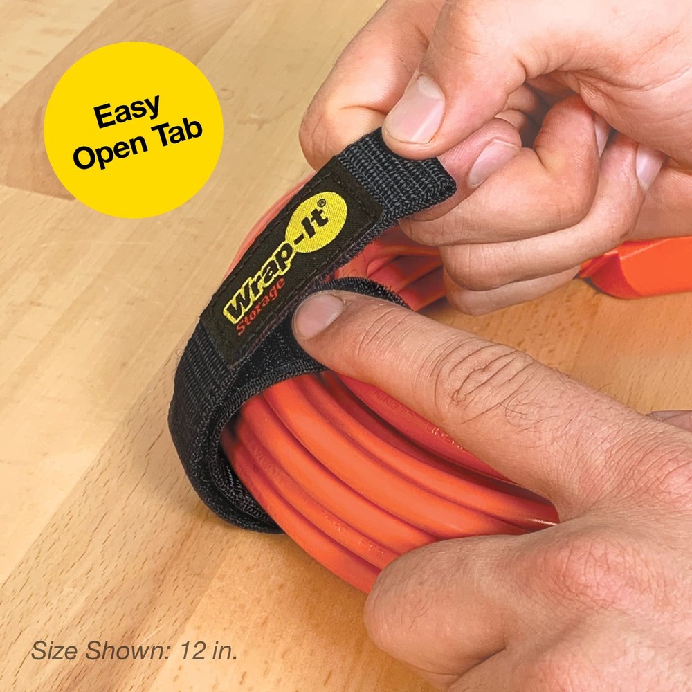 Quick-Straps by Wrap-It Storage – 9” (12-Pack) Black - 9" (12 Pack),