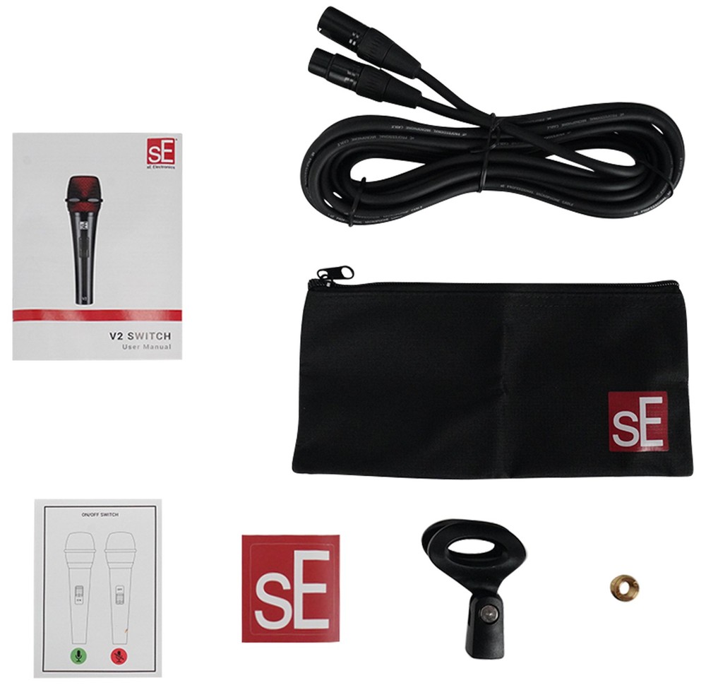 Se Electronics V2 SWITCH XLR Dynamic Handheld Microphone w/XLR to XLR Cable