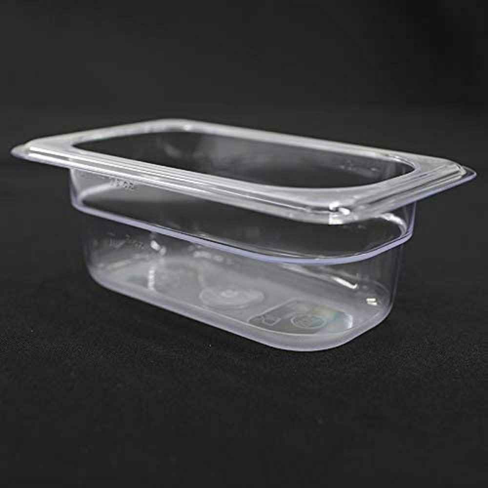 6 Pack 1/9 Size 2.5" Deep Clear Plastic Steam Prep Table Food Pan Polycarbonate