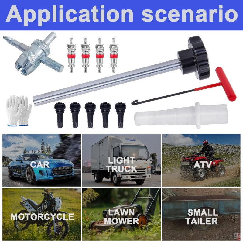 Quick Change Tire Valve Tool Kit,Tire Valve Stem Core Quickly Replacement Tool