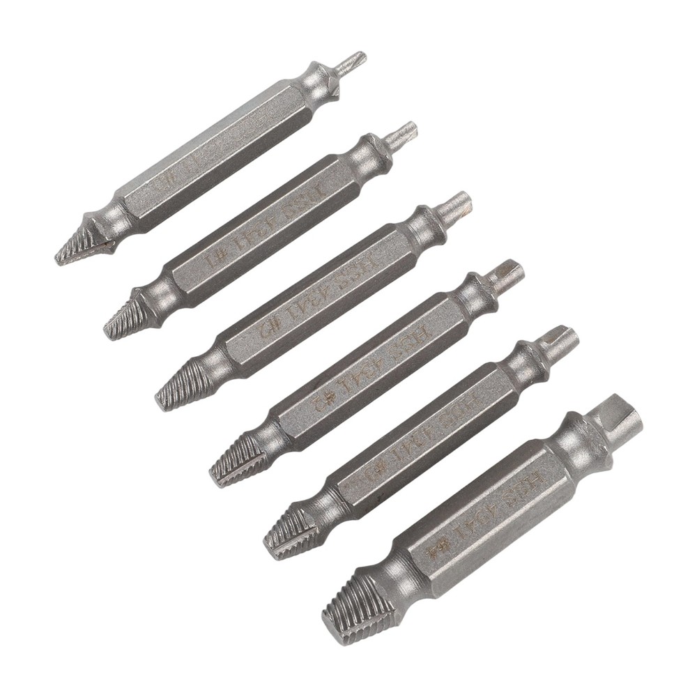 6PCS Screw Extractor Out Drill Bits Tool Set Broken Bolts Remover Protable