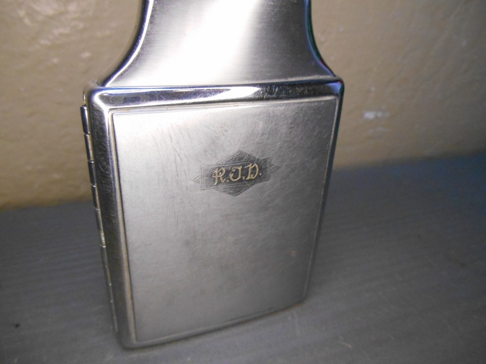 Ronson Mastercase Etched Silver Tone Cigarette Lighter Monogram RJD