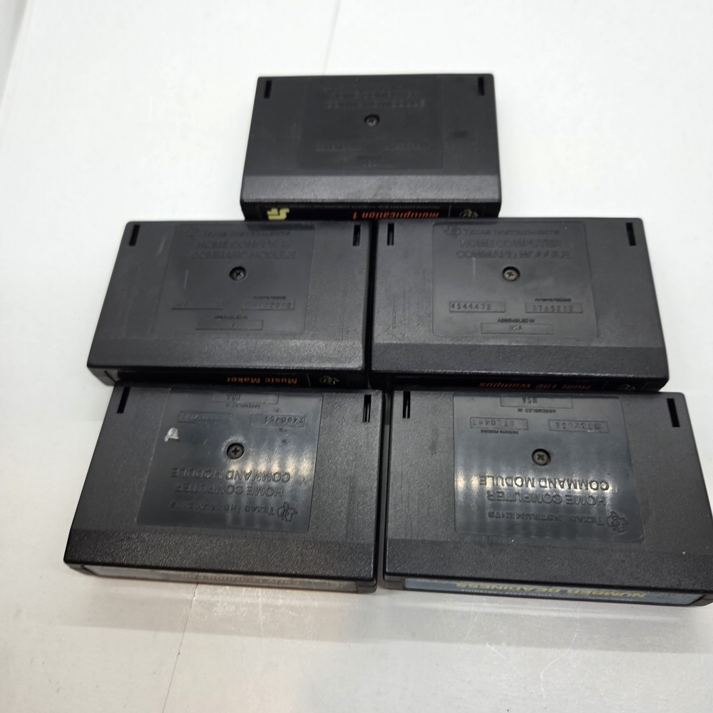 Lot of 6 Texas Instruments Home Computer Solid State Cartridges Command Module