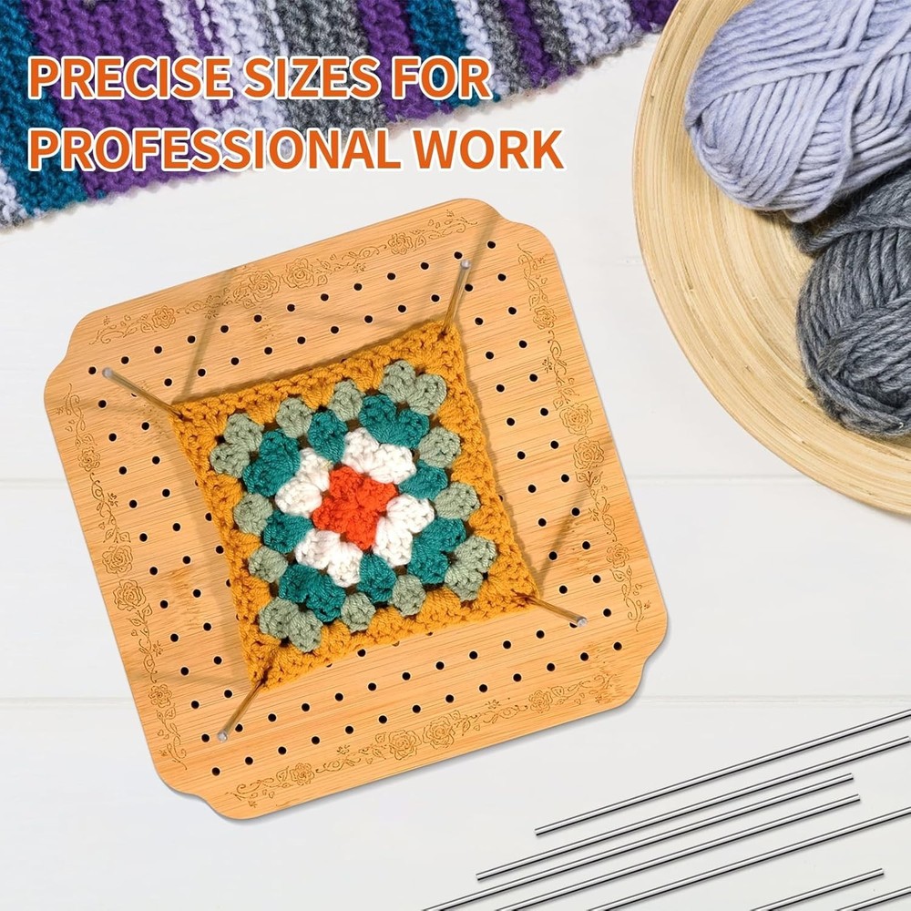 7.6 in Blocking Boards for Crochet Projects with Rose Pattern, Crochet Blocki...