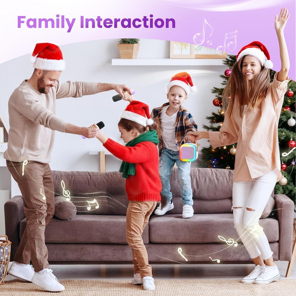 Mini karaoke machine with two mics, best gift for kids ...