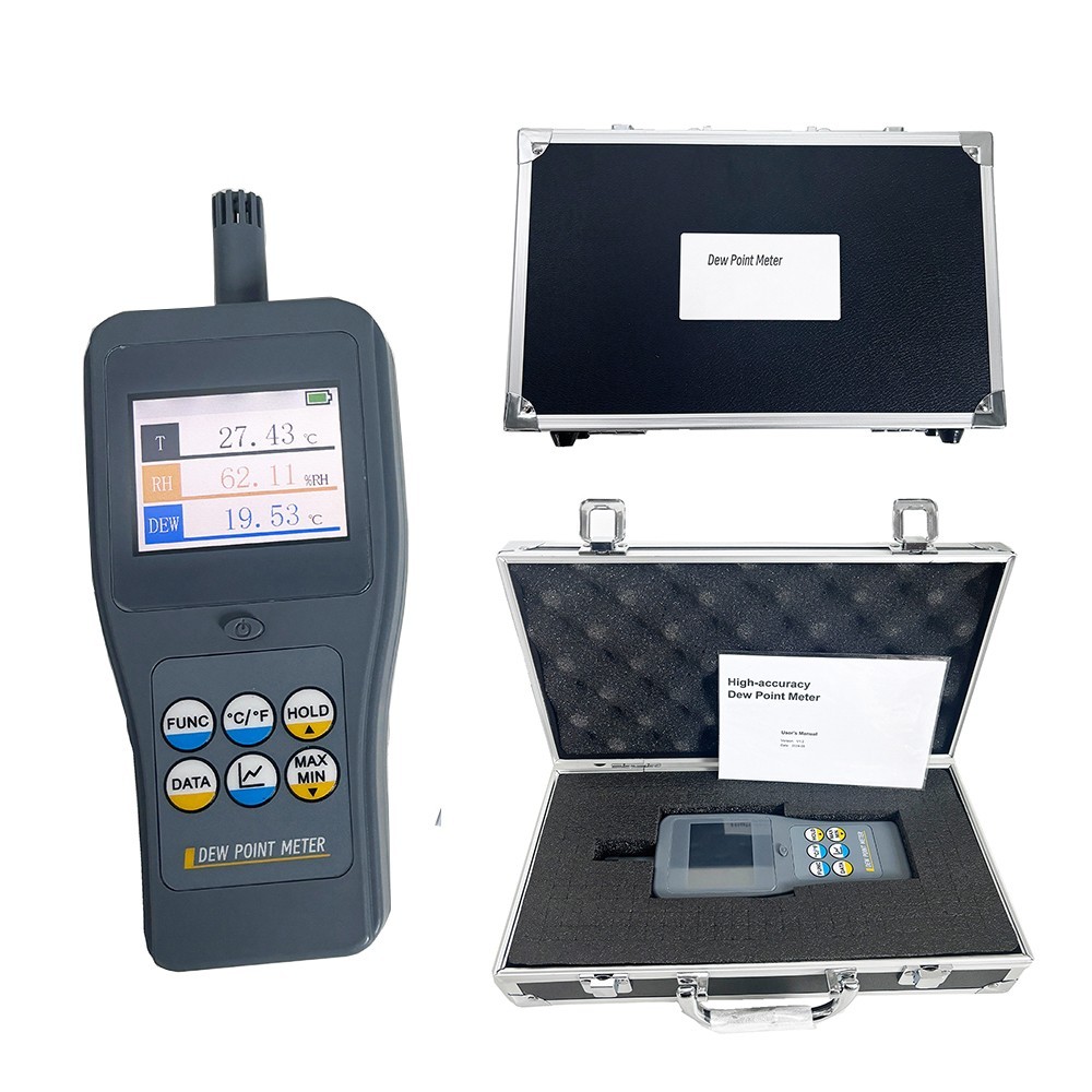 High Precision Dew Point Meter with PPM Range 300~240000 6 Test Parameters