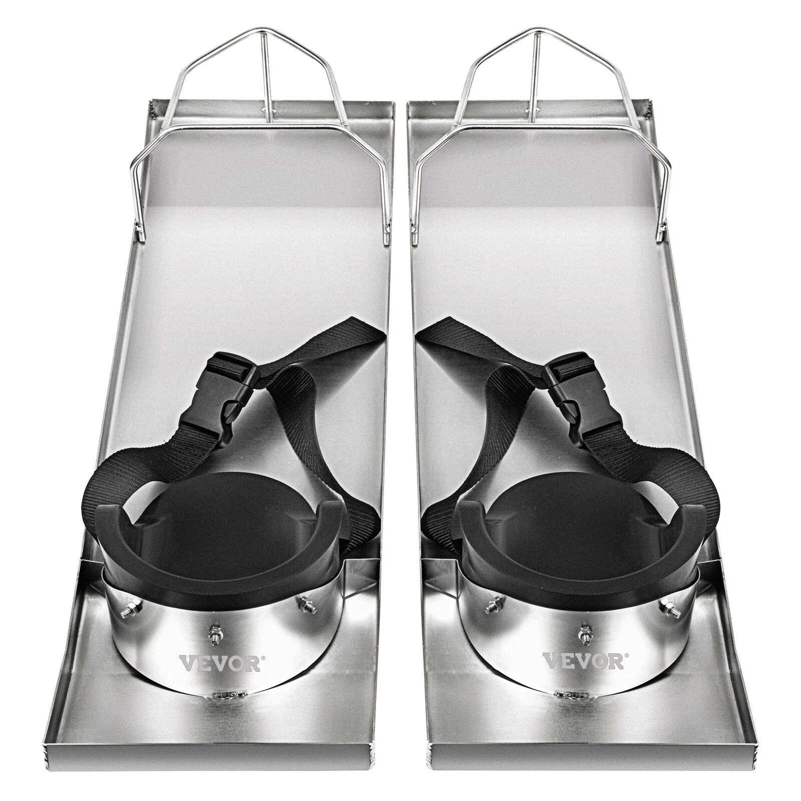 VEVOR Concrete Knee Boards Stainless Knee Sliders 28" x 8" Pair w/ Knee Pads