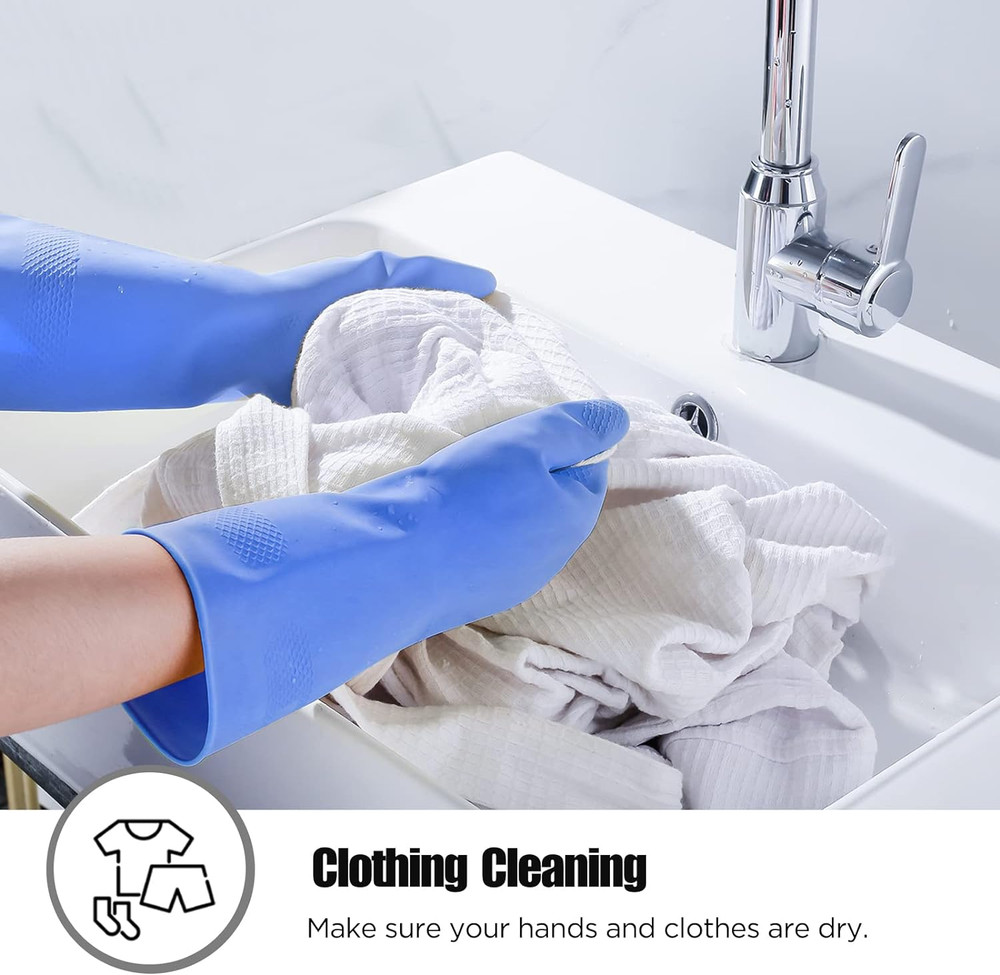 Reusable Rubber Cleaning Gloves - Medium (Pack of 6)