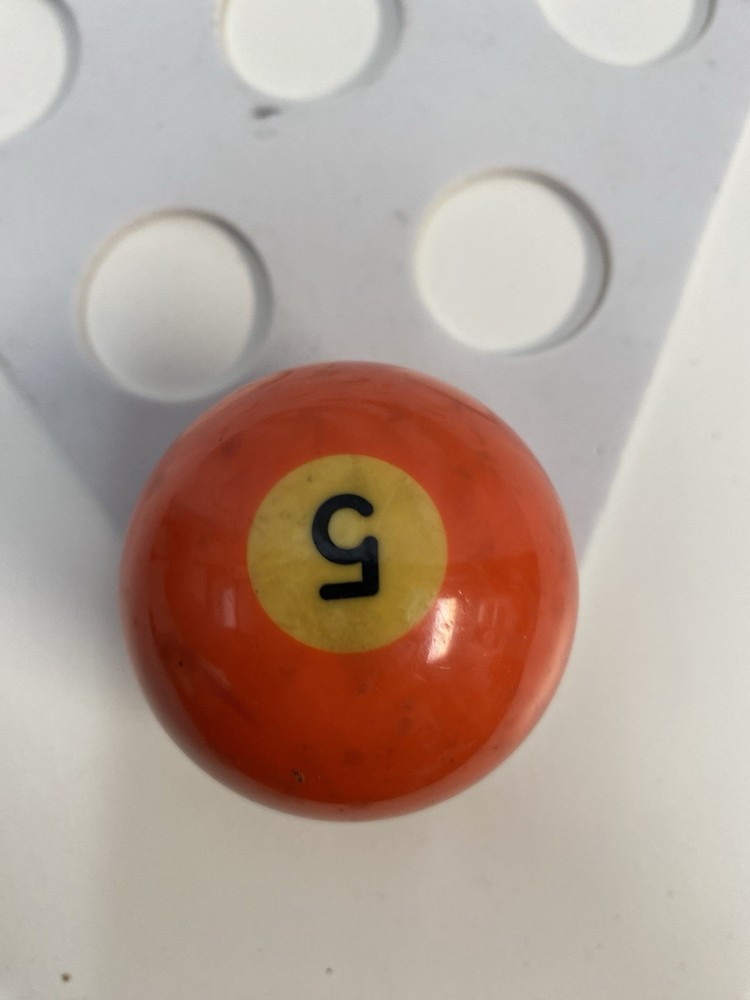 Pool Table Replacement Billiards #5 Ball Orange Solid Vintage