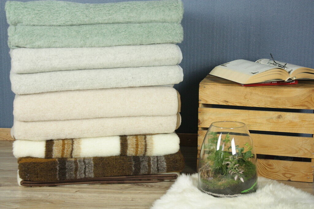 Merino Wool Blanket All sizes WOOLMARK 100% Natural throw