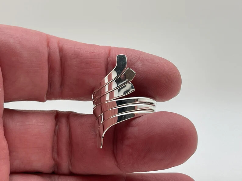 Wrap Around Ring Solid925 Sterling Silver Band &Statement Handmade Ring All size