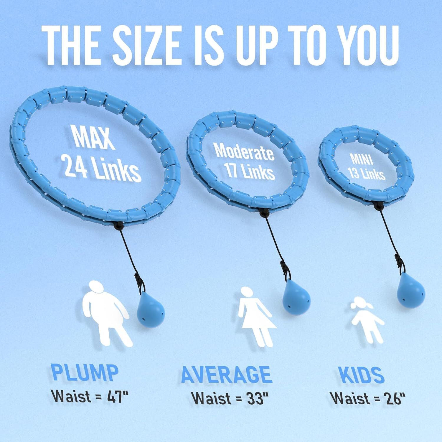 Infinity Hoop Fit Plus Size 47", Weighted Hula Hoops for Adults Weight Loss