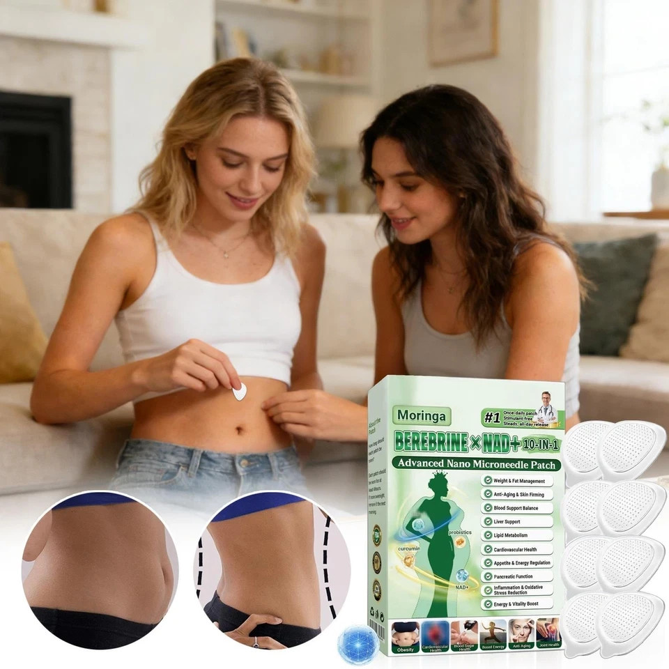 Moringa Berberine 10 in 1 Advanced Nano Microneedle Patch for Weight Loss.1x7pcs