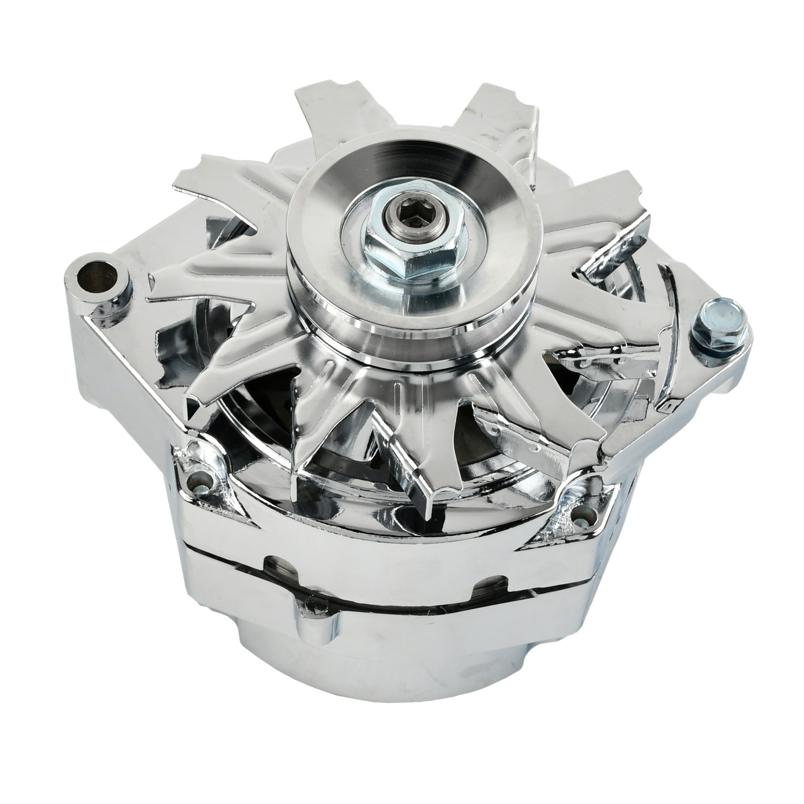 150 Amp 1 or 3 Wire Alternator Chrome Aluminum 37293 For GM Chevy 10SI/10DN/12SI