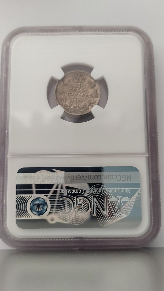 1904 Canada 10Cent Silver, NGC VF 30