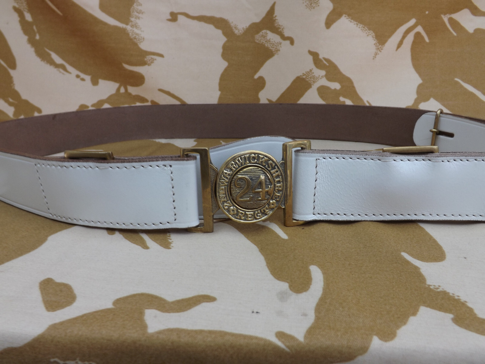 Repro 1870 Valise pattern White Leather Waist belt 24TH Foot Zulu war