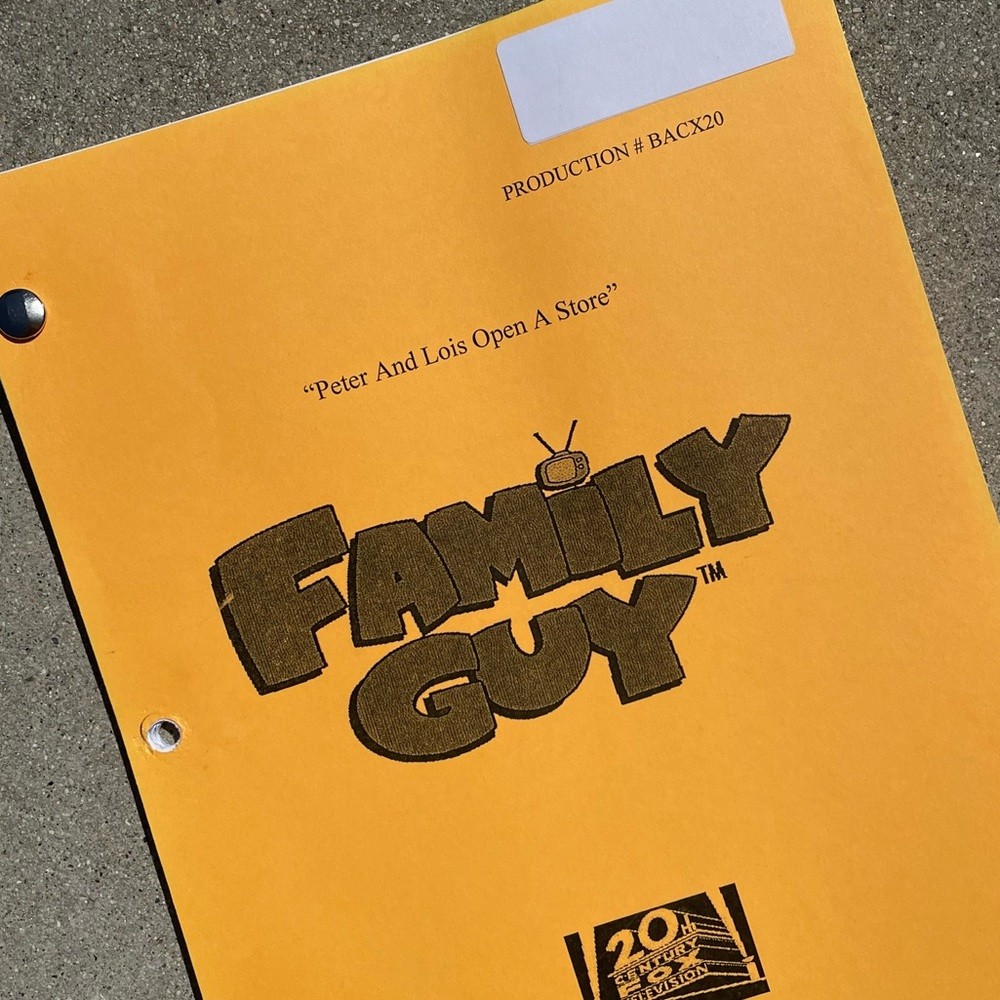 Family Guy 2013 Peter Lois Open A Store aka Baking Bad Used Table Draft Script