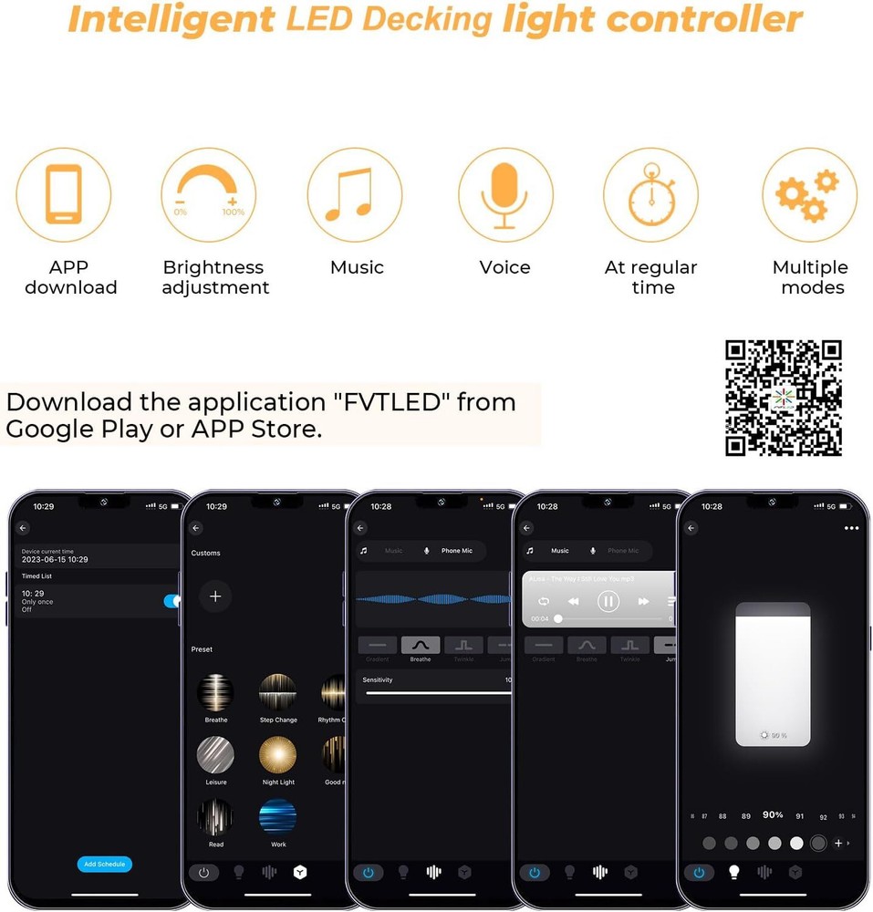 Smart Wireless WIFI Controller Dimming Timing for Single Color LED Deck Lights