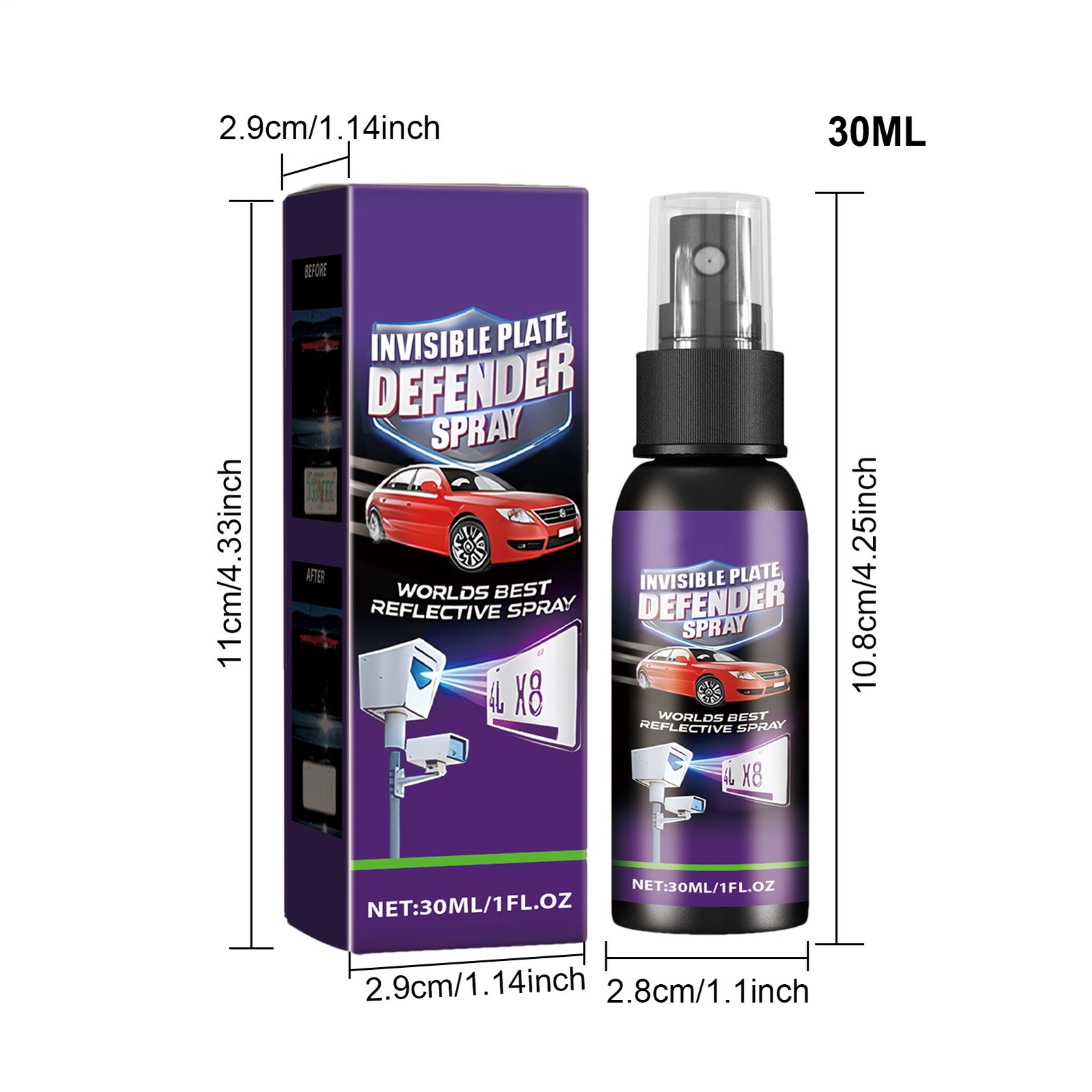 30ml Invisible Licence Plate Defender Stealth Plate Invisible Defender Spray NEW