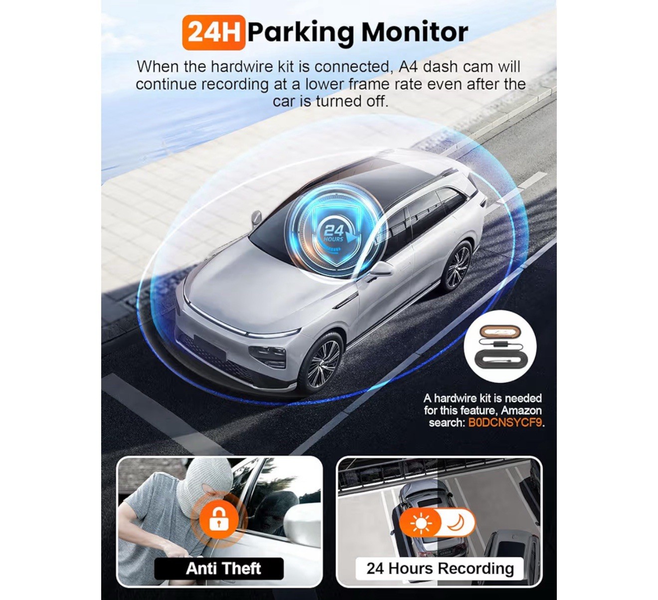 Affver 4K Dash Cam Front and Rear, Built-In 5G Wifi GPS, 64GB Card Included