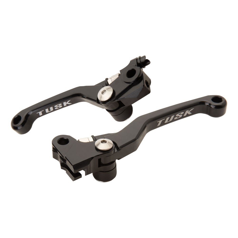 TUSK Folding Lever Set Black for Honda CRF250R 2007-2026 and CRF 450R 2007-2020