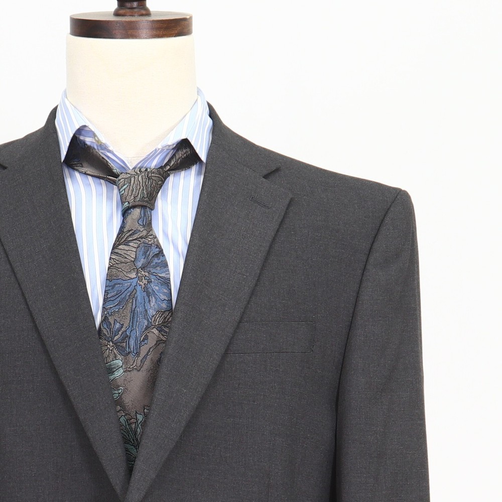 Haggar 44R Gray Sport Coat Blazer Jacket Solid 2B Polyester