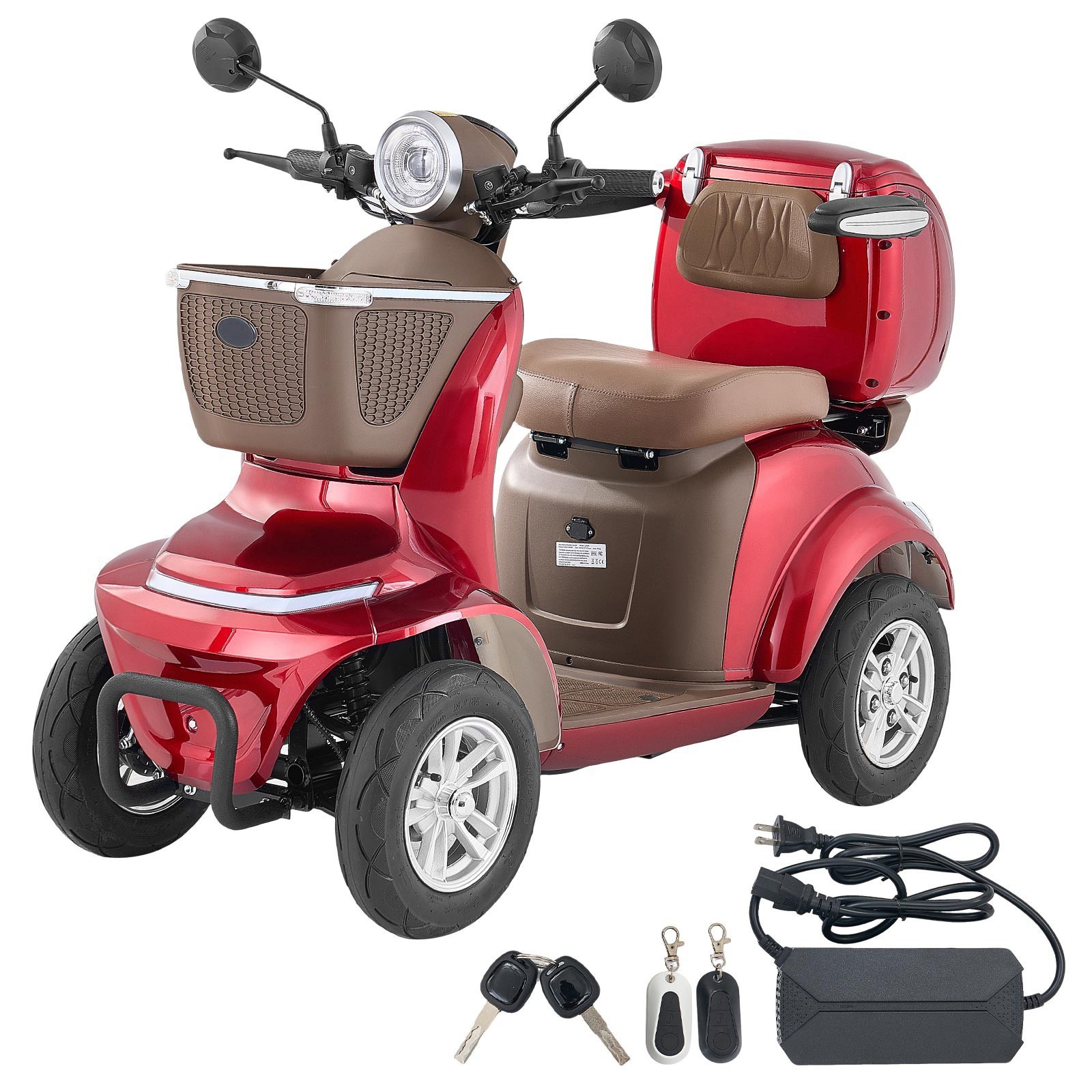 Uimoso Heavy Duty 4-Wheel Mobility Scooter 21.5 Miles Range 3-Speed, 500lbs Load