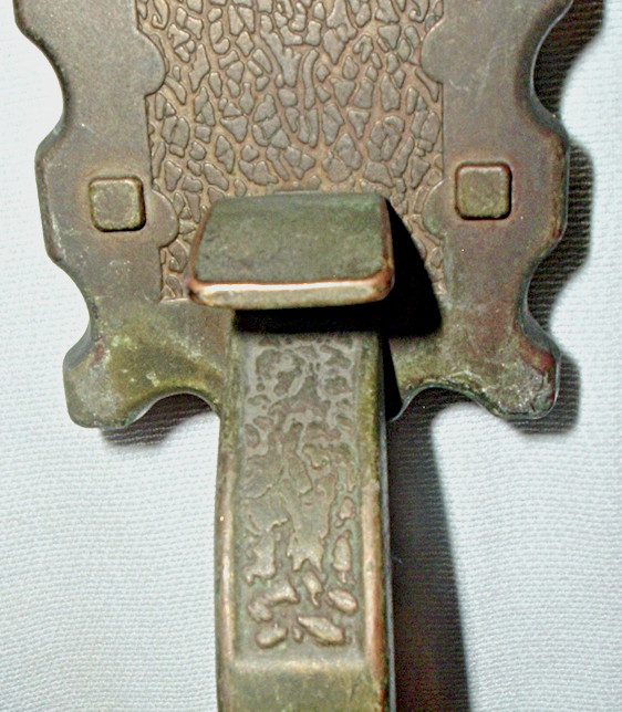 Arts & Crafts Mission era SOLID BRASS Front DOOR HANDLE w Thumb LATCH