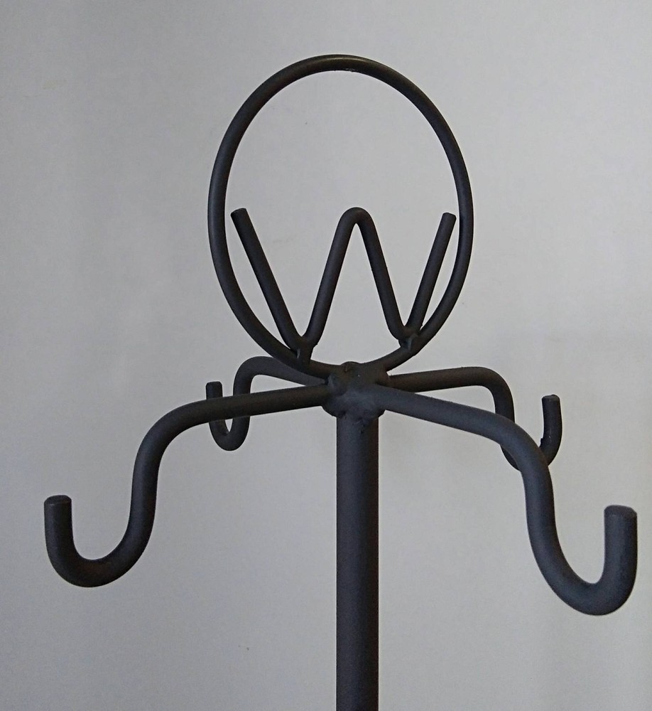 Fireplace Implement Hanger/Post, Firepit, Stone Base Design-Made by Blacksmith