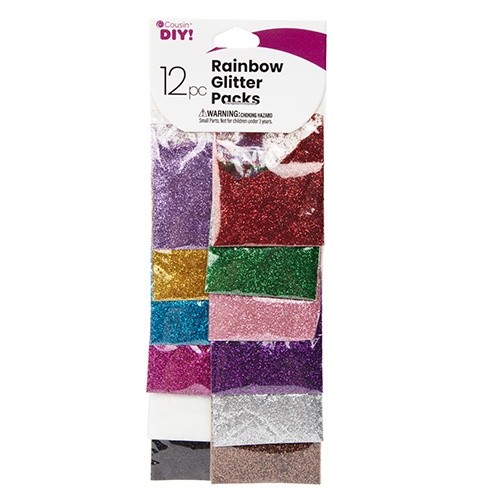 CousinDIY Glitter 12/Pkg-Rainbow - 6 Pack