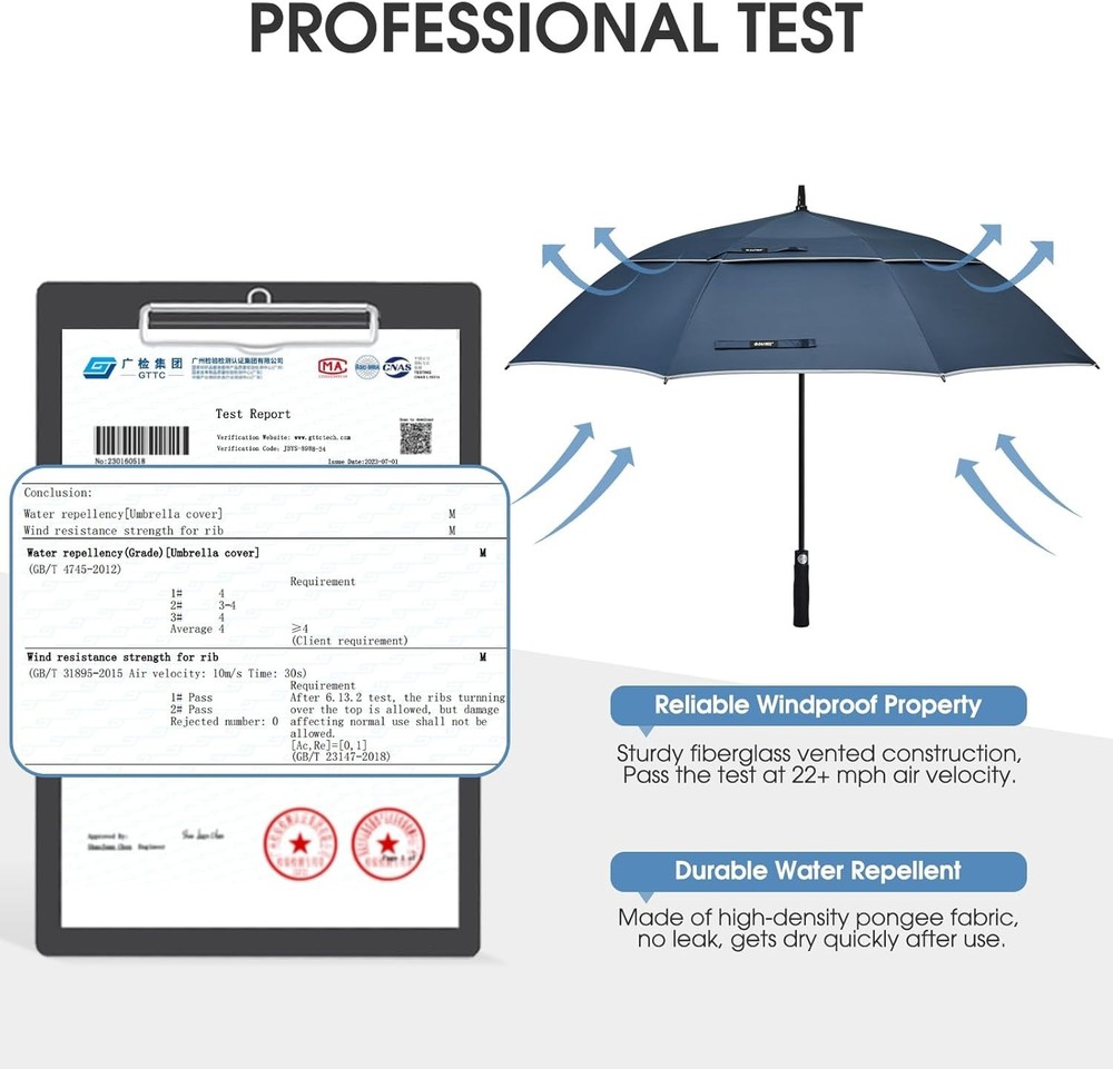 Exceptional 54-Inch Golf Umbrella – Wind Resistant, Stylish & Auto Open Function