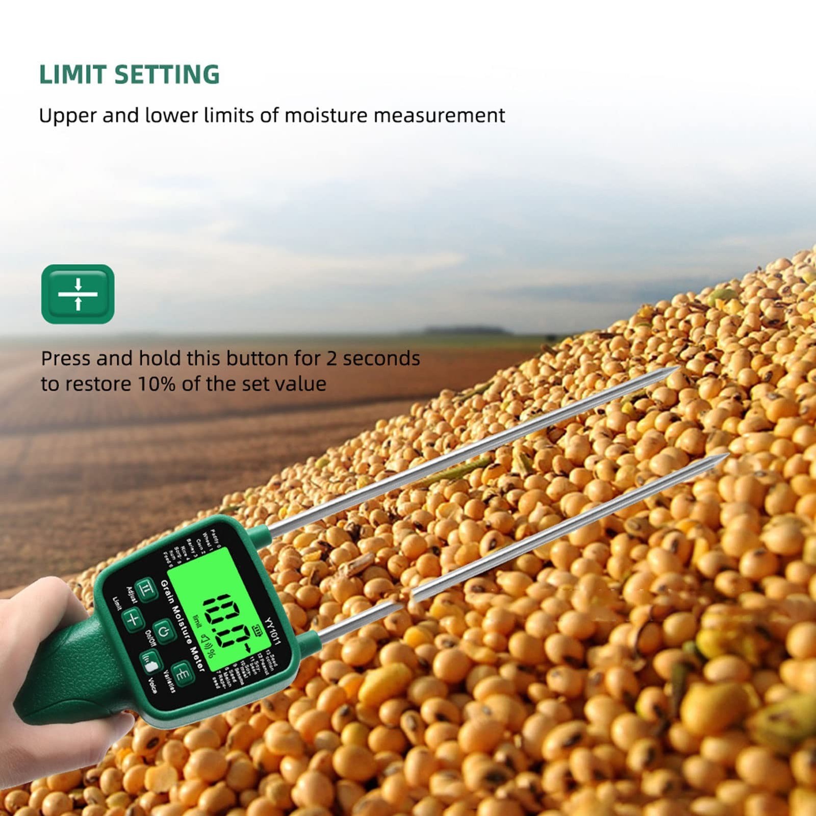 KUIDAMOS Hay Moisture Tester Grain Tester Easy to Operate Hay Moisture Meter ...